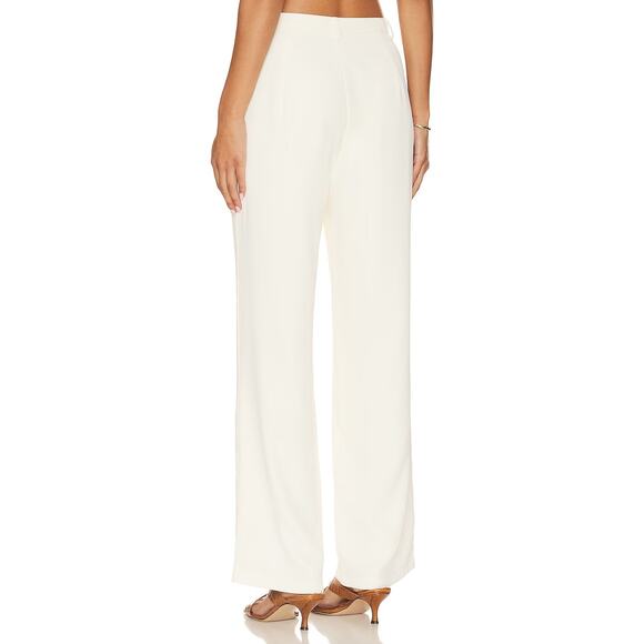 SNDYS Roma Pants Trouser Satin Wide Leg High Rise Minimalist Classy Ivory Sz XS - Picture 2 of 13